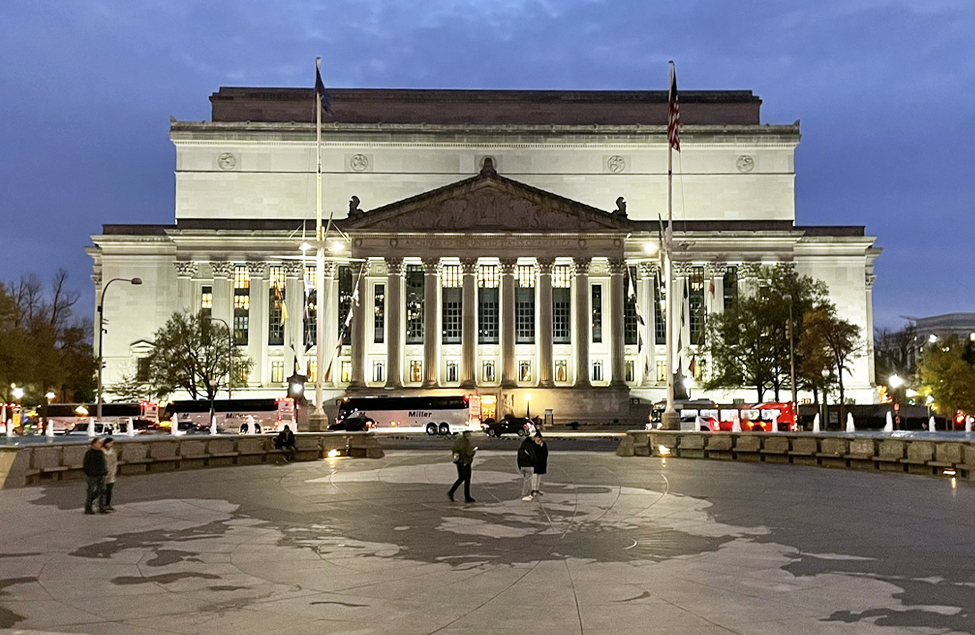 National Archives at night